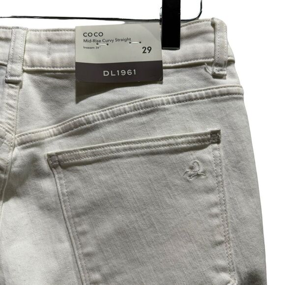 DL 1961 Midrise Curvy Straight white jeans size 29 - Picture 8 of 12